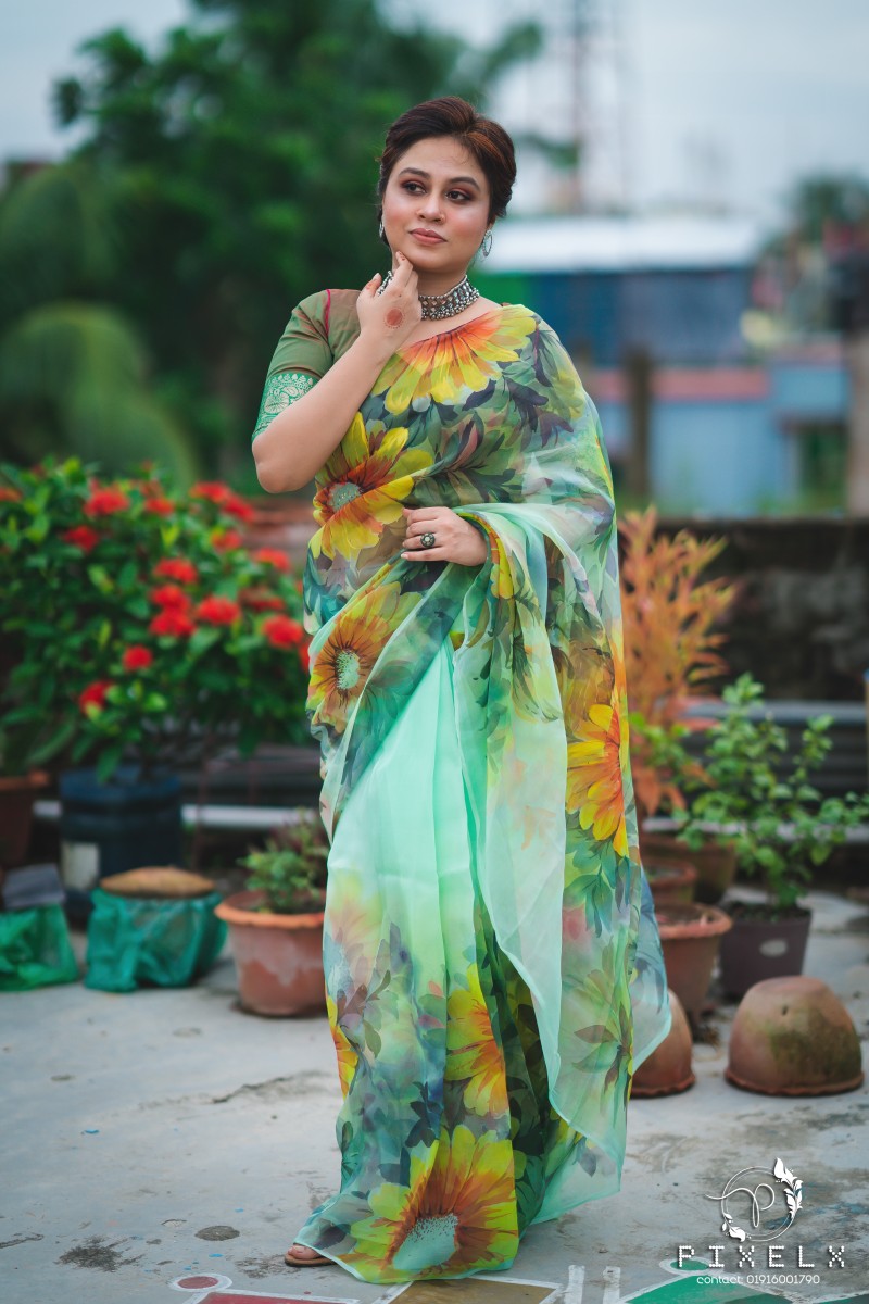 Maslin handpaint sharee