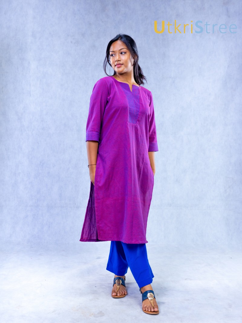 UtkriStree Kurta  Purple Stitched