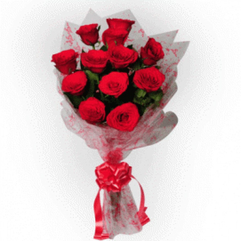 12 red roses bunch