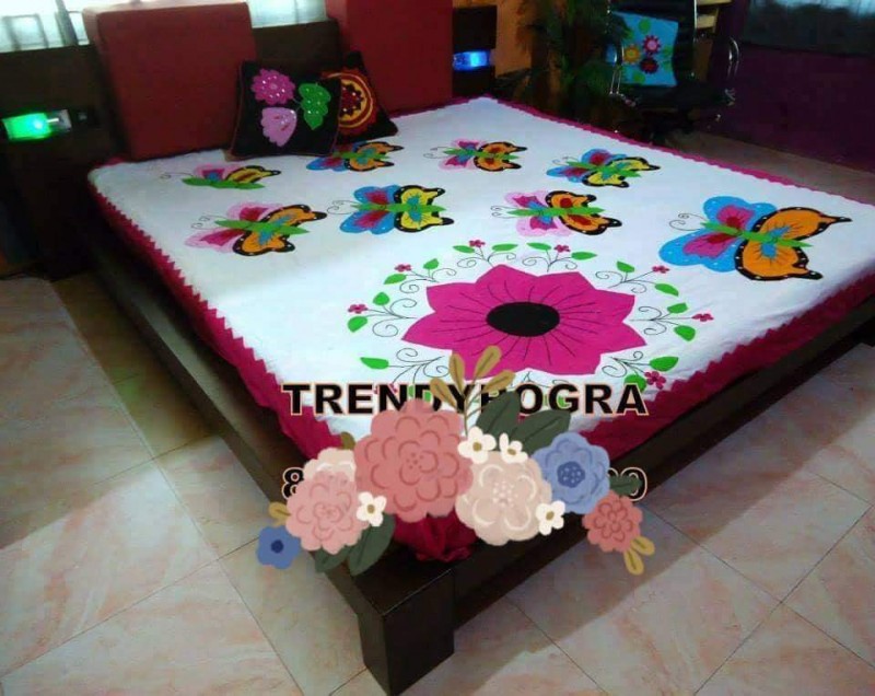 Applique work bedsheet