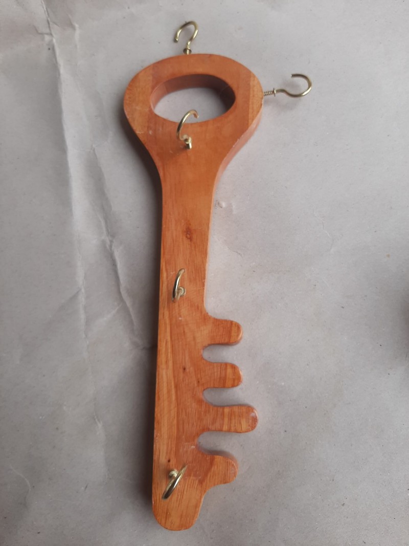 wooden key holder key shape