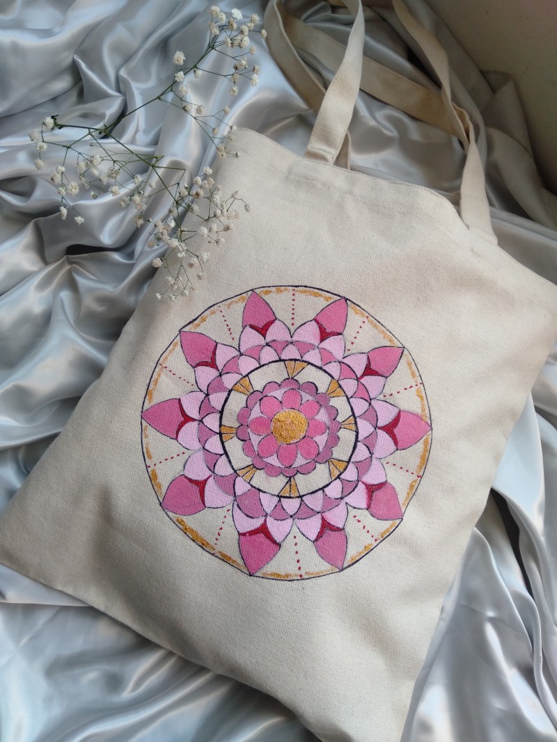 Handpainted tote bag