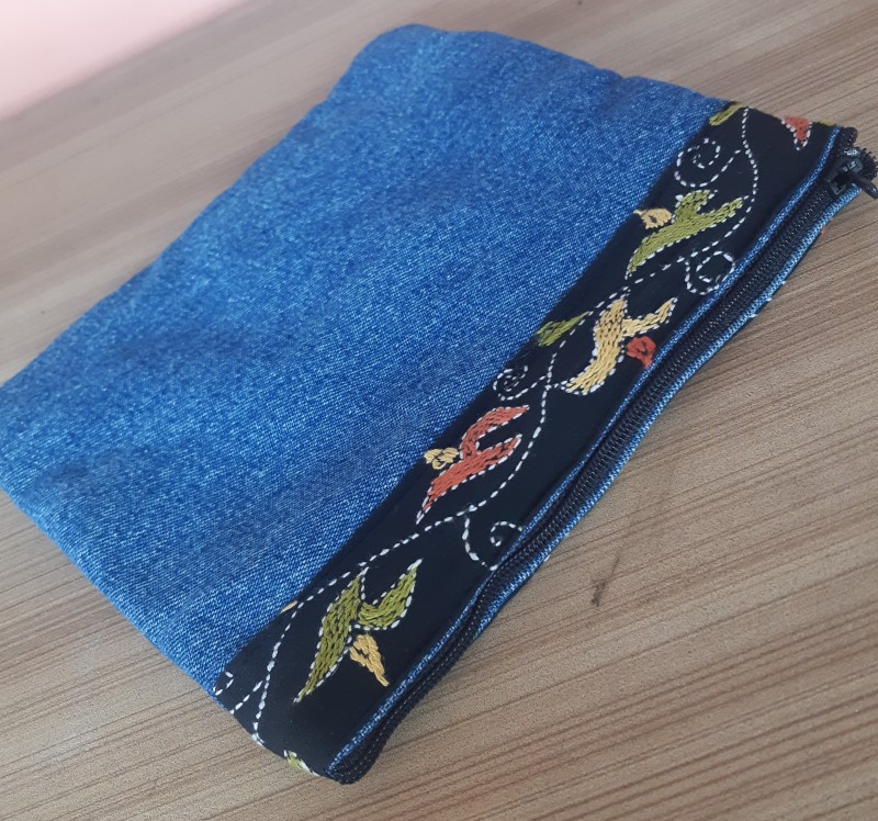 Embroidery Detail Denim Bag