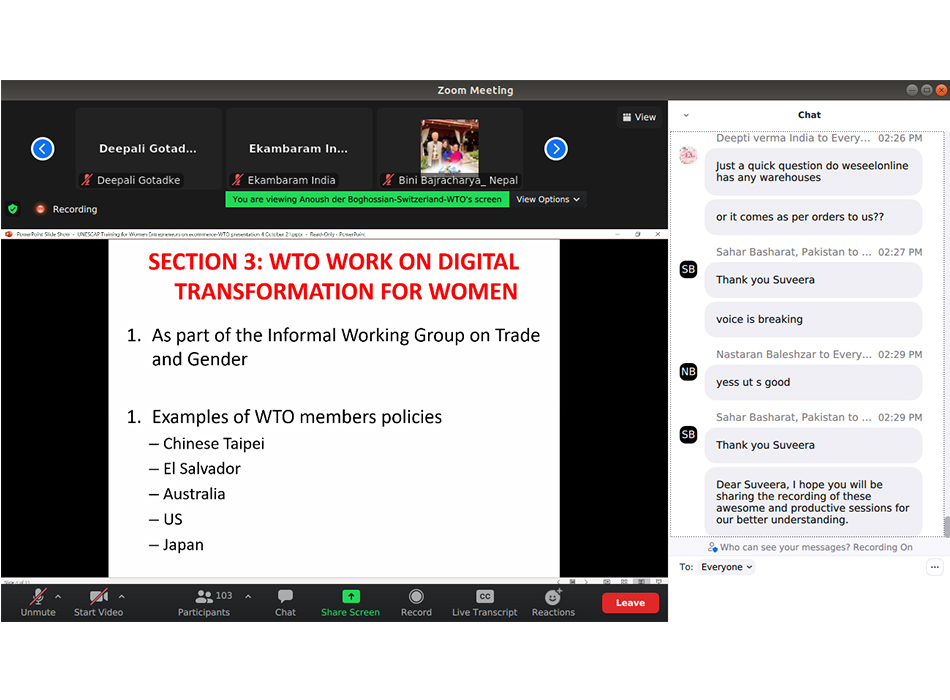 UNESCAP Wesellonline online training photo gallery