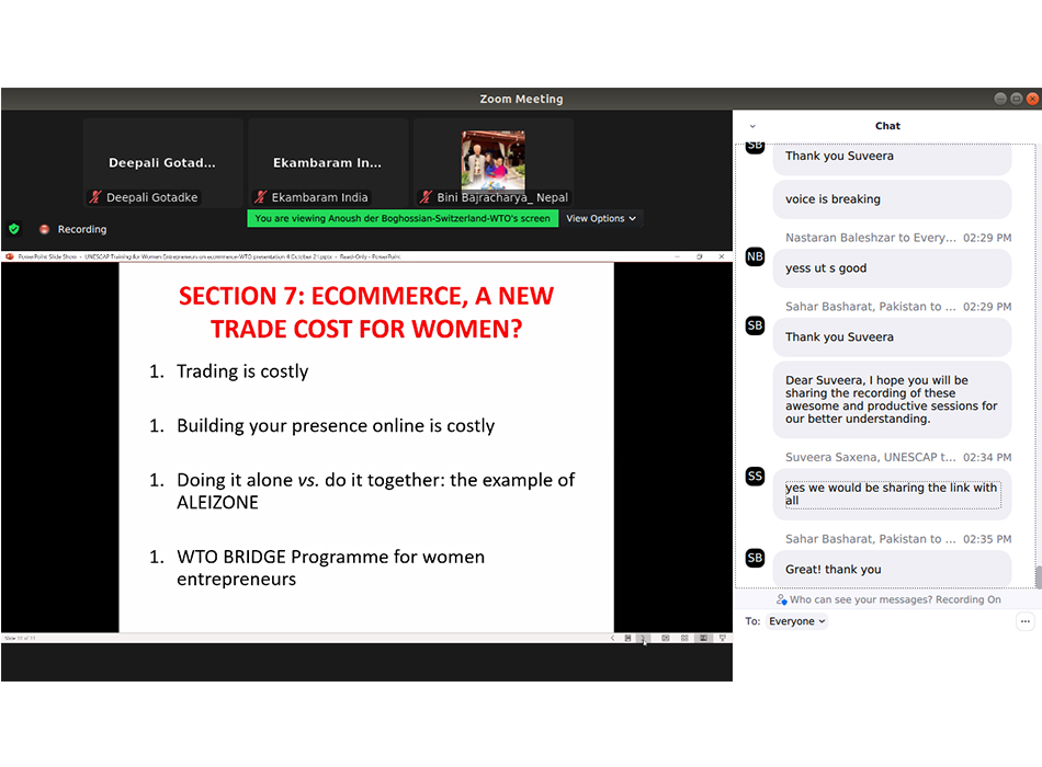 UNESCAP Wesellonline online training photo gallery