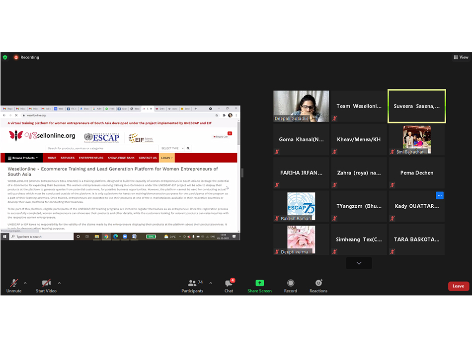 UNESCAP Wesellonline online training photo gallery