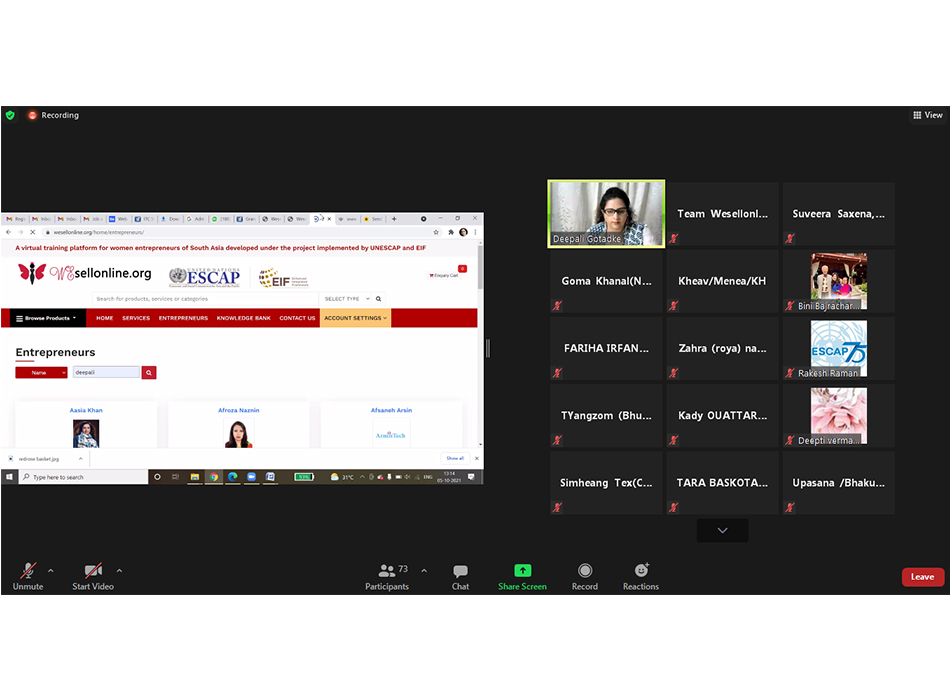 UNESCAP Wesellonline online training photo gallery