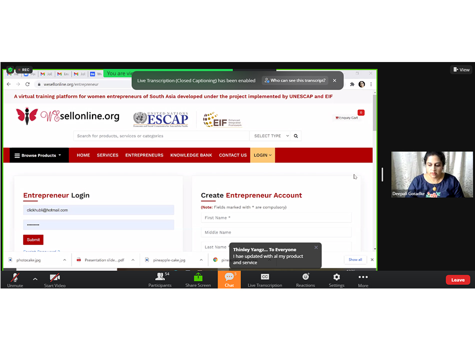 UNESCAP Wesellonline online training photo gallery