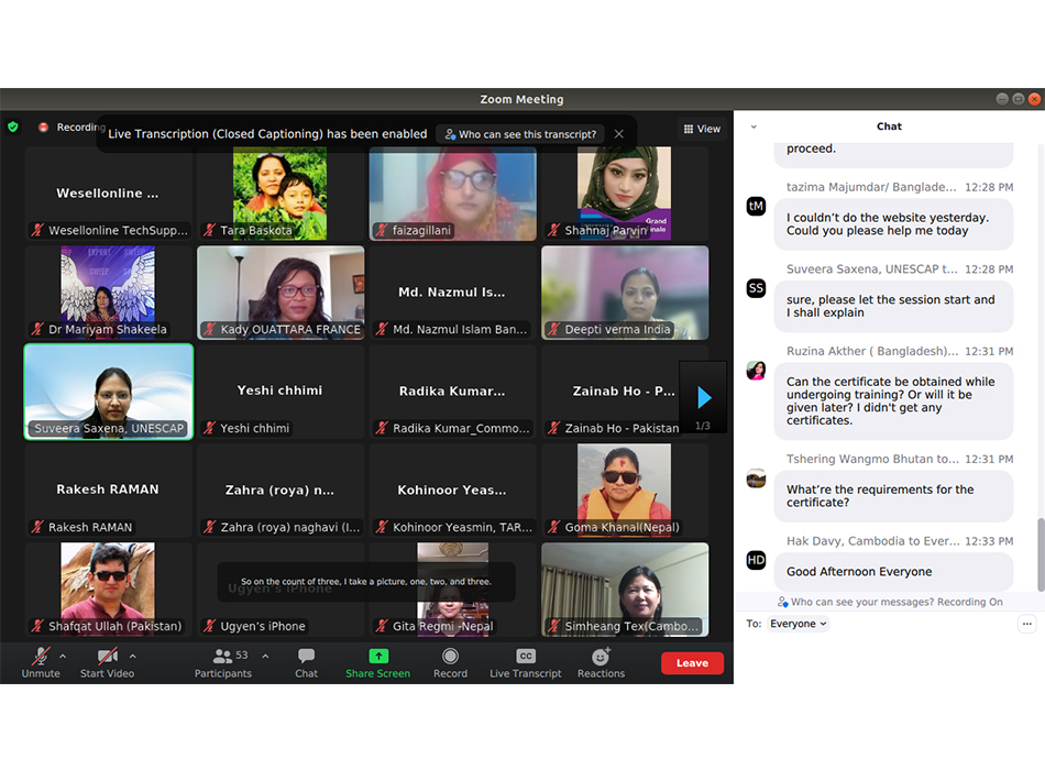 UNESCAP Wesellonline online training photo gallery