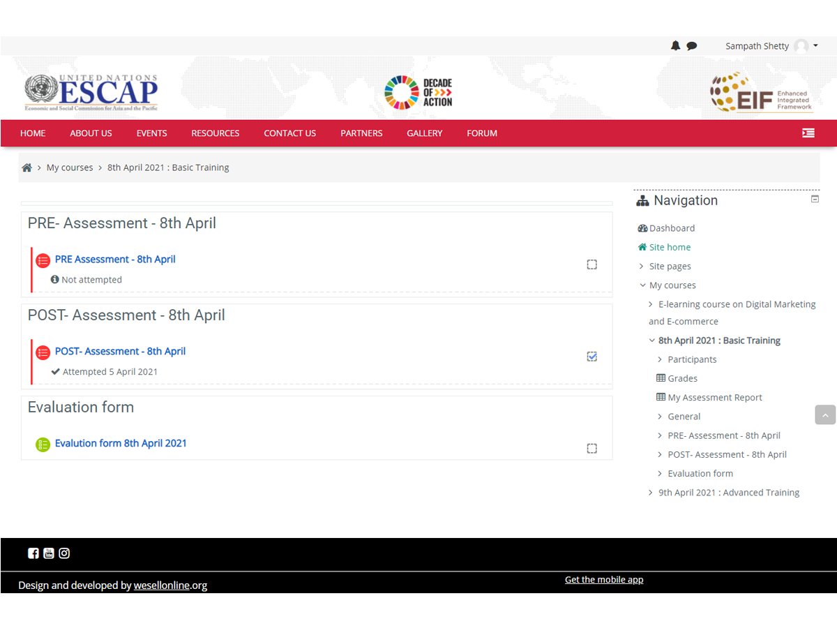 UNESCAP Wesellonline online training photo gallery